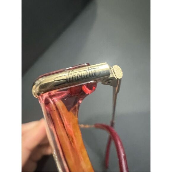 Vintage Silhouette M1705 Burgundy Translucent Oval Sunglasses 56mm - Picture 12 of 12